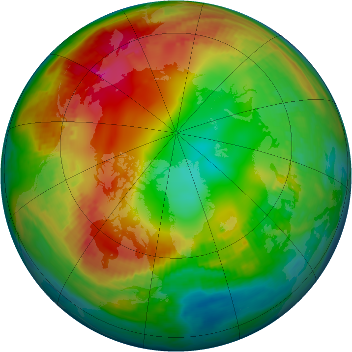 Arctic ozone map for 27 January 2001